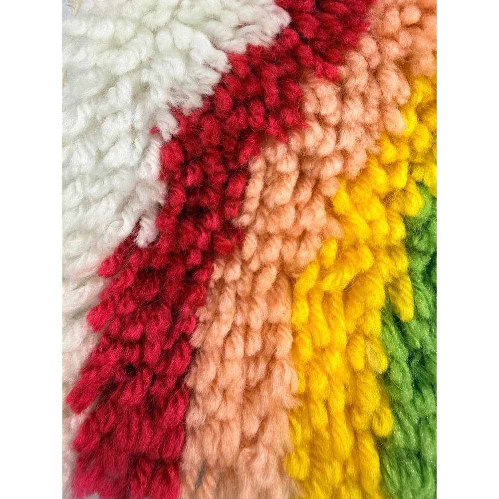 Retro Rainbow Smiling Sun Latch Hook Wall Art 12